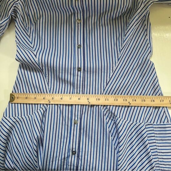 Derek Lam Shirt Dress Striped Size 6 Menswear Inspired Full Skirt Designer - Picture 11 of 12